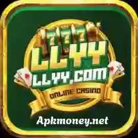 Logo for LLYY online casino featuring slot machine icons and playing cards, with a green background and gold accents.