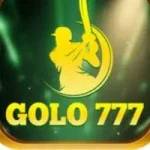 A yellow silhouette of a cricketer in mid-swing is on a dark green background. The text "GOLO 777" appears in bold yellow below the figure.