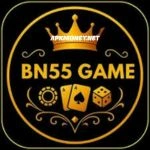 Logo for BN55 Game featuring a crown, playing cards, and dice on a black background with gold accents.